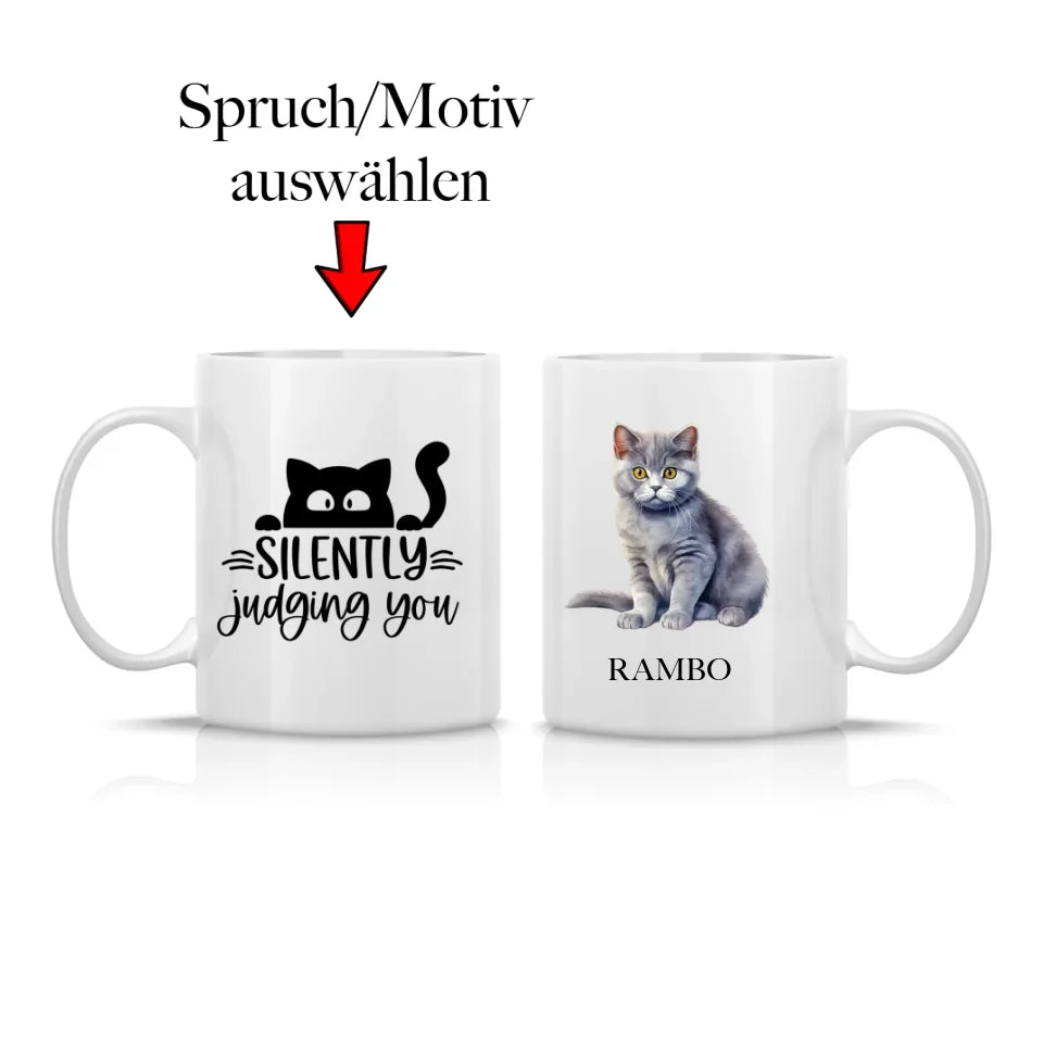 Tasse - Katze + Name