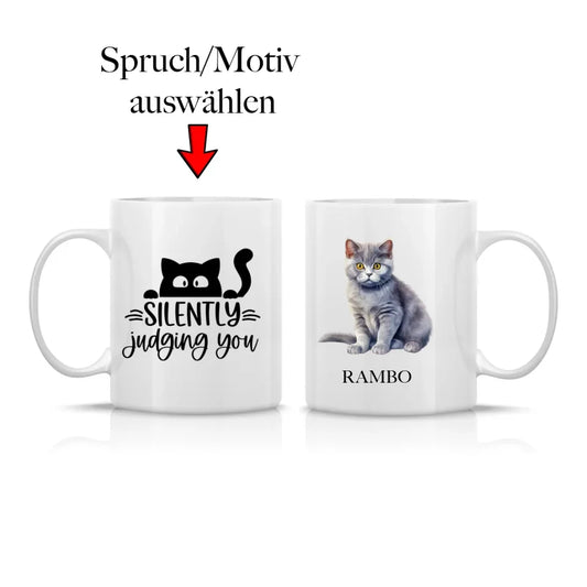 Tasse - Katze + Name